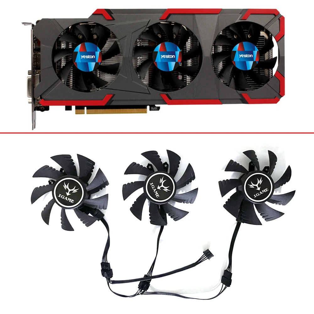 Copy Cooling Fan 75MM 4PIN Cooling Fan GTX1080 1070 1060 GPU Fan For Yeston colorful GTX1080 1070 1060 video card fans