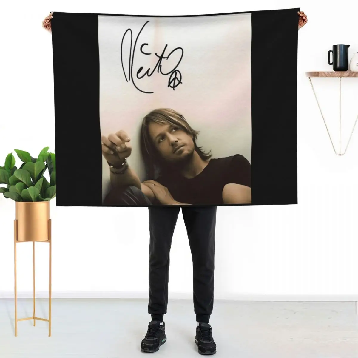 Keith urban Signed Throw Blanket Plush Warm Flannel Fabric Sleeping Bag Comforter Luxury Designer Blankets