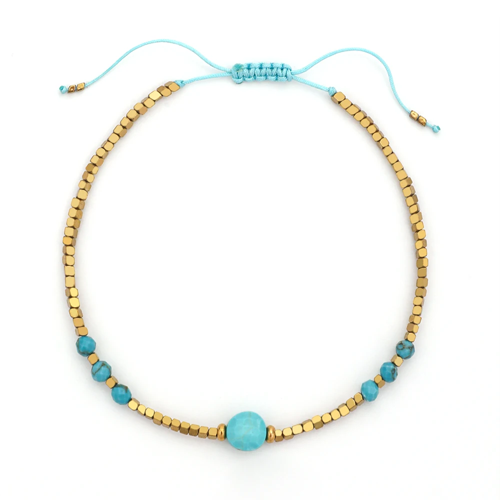 

ZMZY 2025 jewellery New Fashion Tiny Natural Stone Bracelet Handmade High Quality Unisex Classic Retro Bangle Christmas Present