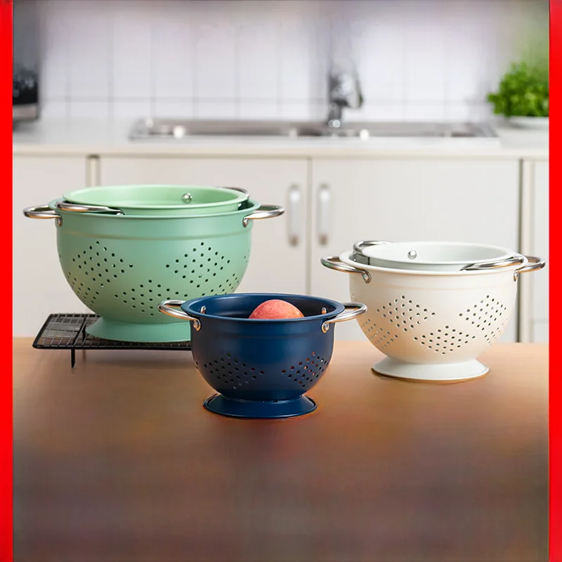 سلة تصريف من الفولاذ المقاوم للصدأ سلة فواكه أجانب تستخدم أيضًا لتناول الفواكه والخضروات سهلة وجذابة #1