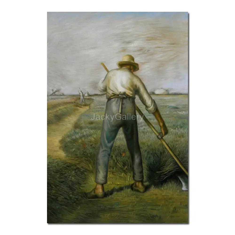 Handmade Jean Francois Millet Oil on Canvas Reproduction Reaper Figure Picture for Bright Spaces Wall Decor