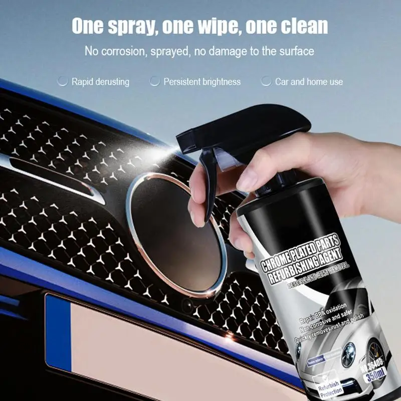 Chrome Cleaner 350ml Car Chrome Refurbishment Restore Your Car's Chrome Car Detailing Supplies Oxidation Remover & Protectant