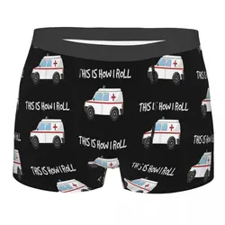 Funny EMTs This Is How I Roll Paramedics Ambulance Ambulances Meme Underpants Panties Men's Underwear Shorts Boxer Briefs