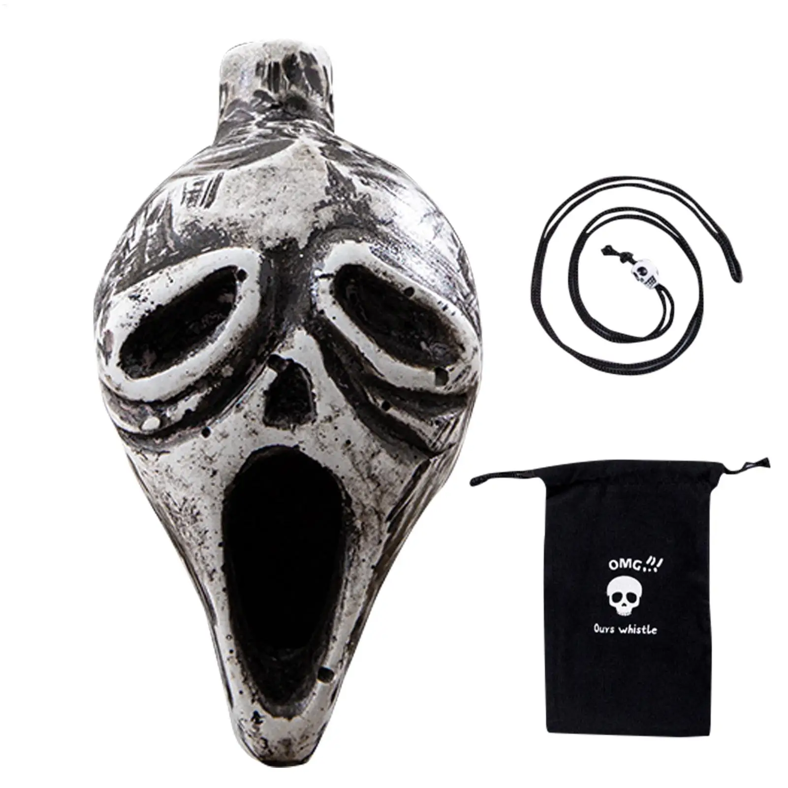 Halloween Whistle Skull Retro Extremely Loud Human Screaming Aztec War Whistle Halloween Collectible Aztec Skull Art Decoration