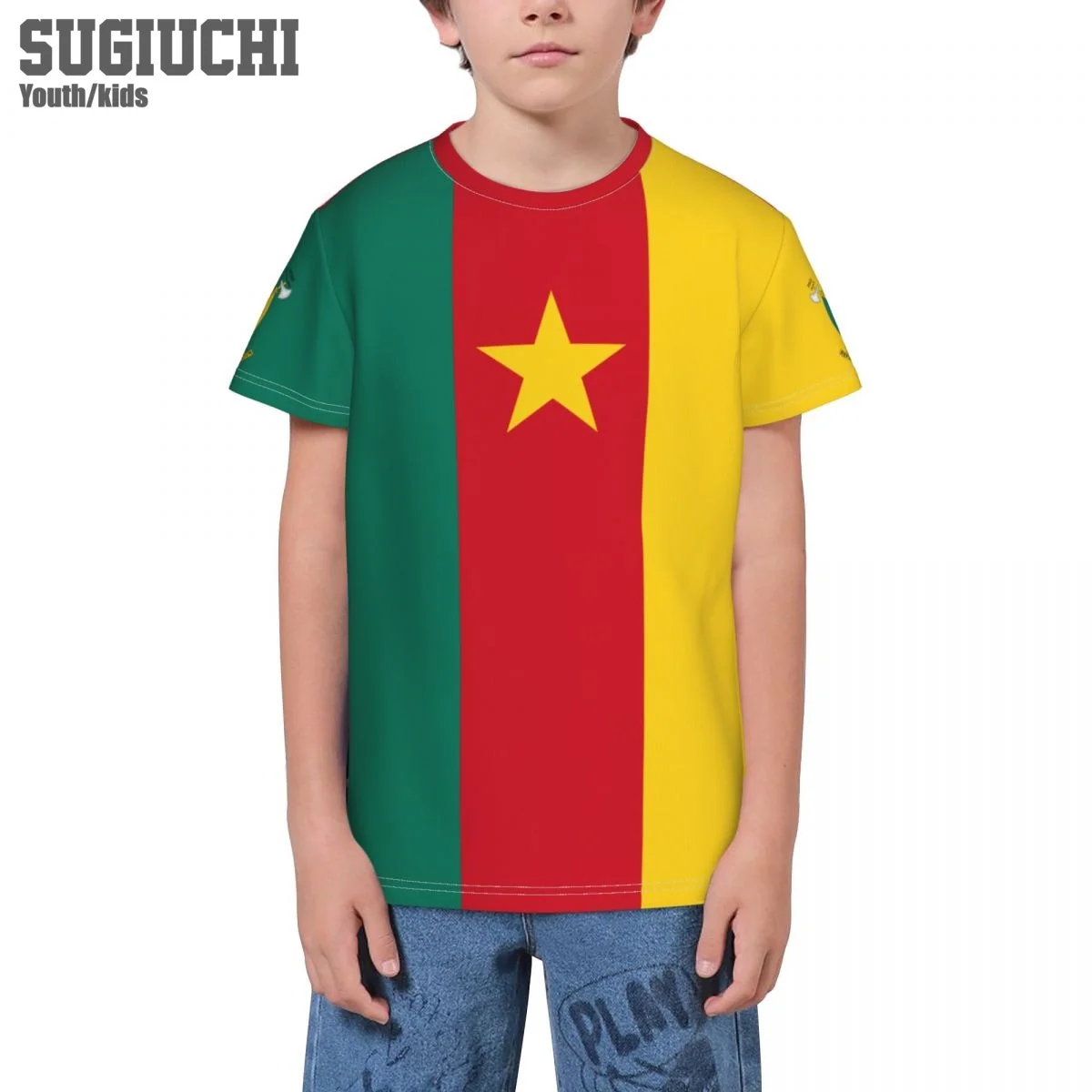 Custom Name Number Cameroon Flag Emblem 3D T-shirts For Kids Youth Boy/Girl Tees jersey Soccer Football Fans Gift T shirt