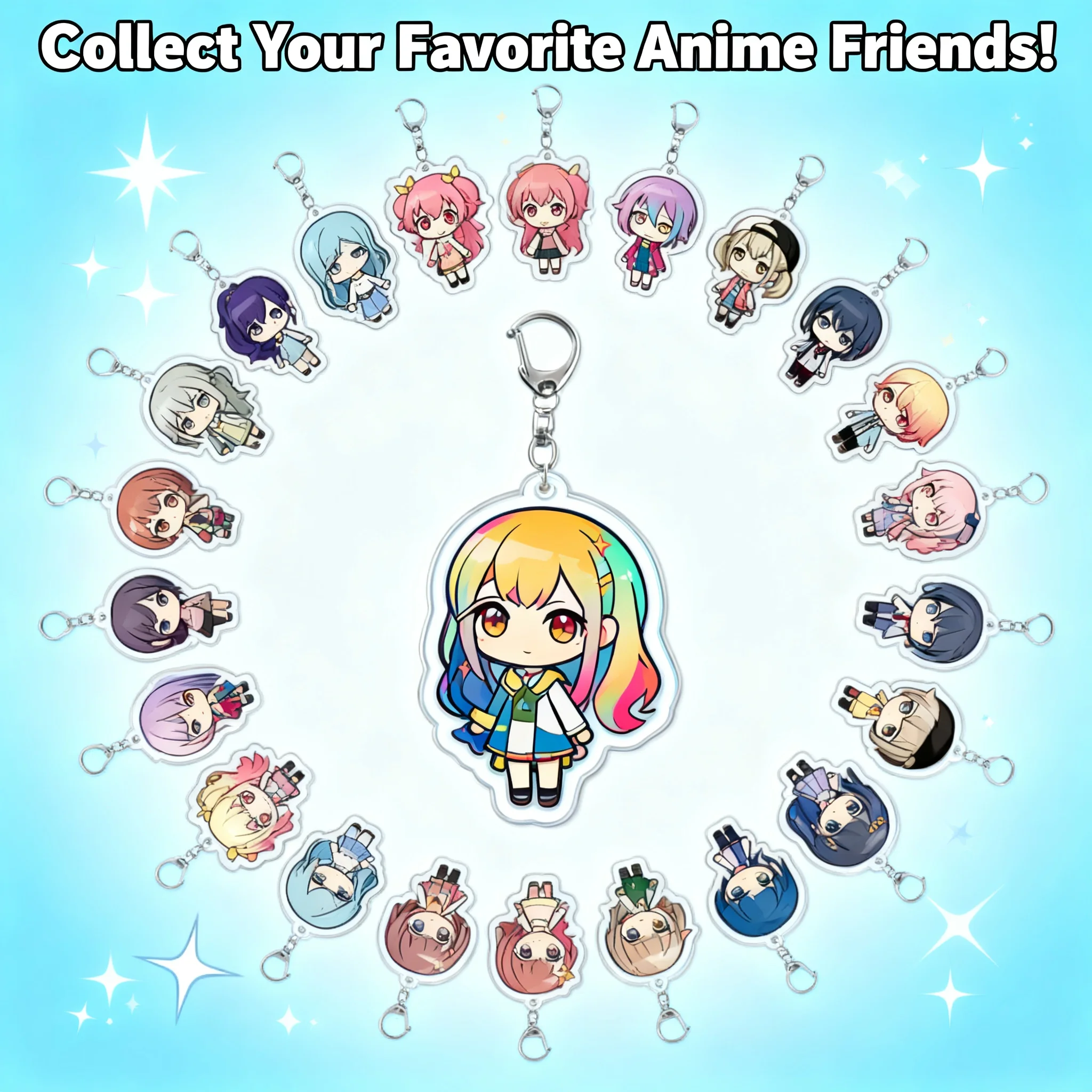 

PJSK Project Sekai Acrylic Keychain Anime Cartoon Pendant Cross Border Ready Stock World Plan Layered Design Merchandise