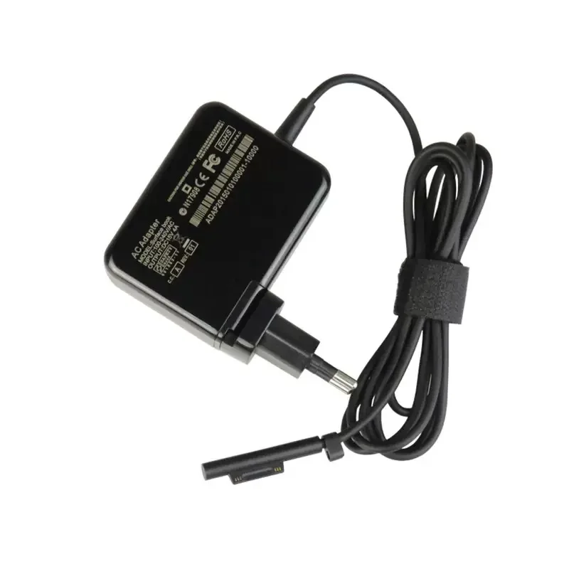 Cargador Portátil de 15V 4A 65W para Microsoft Surface Book, Surface Book 2, Surface Laptop y Microsoft Surface Pro 3/Pro 4/5