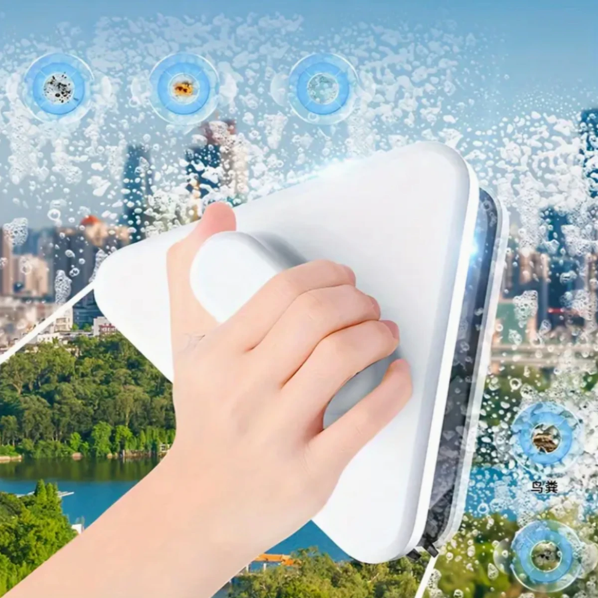 Dual-Sided Magnetic Window Cleaner for High-Rise Buildings - Indoor & Outdoor Glass Cleaning Tool for Living Room, Bedroom, Bath