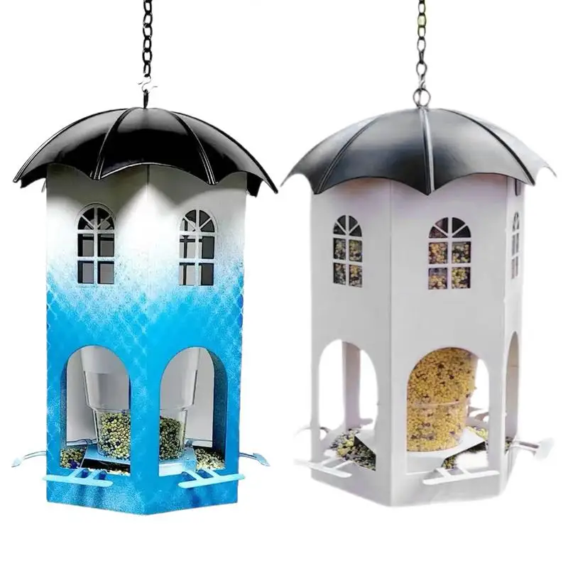 

Bird Feeders For Outdoors Waterproof Metal Wild Bird Feeder Weatherproof Feeding Station Easy To Refill Clear Window Garden