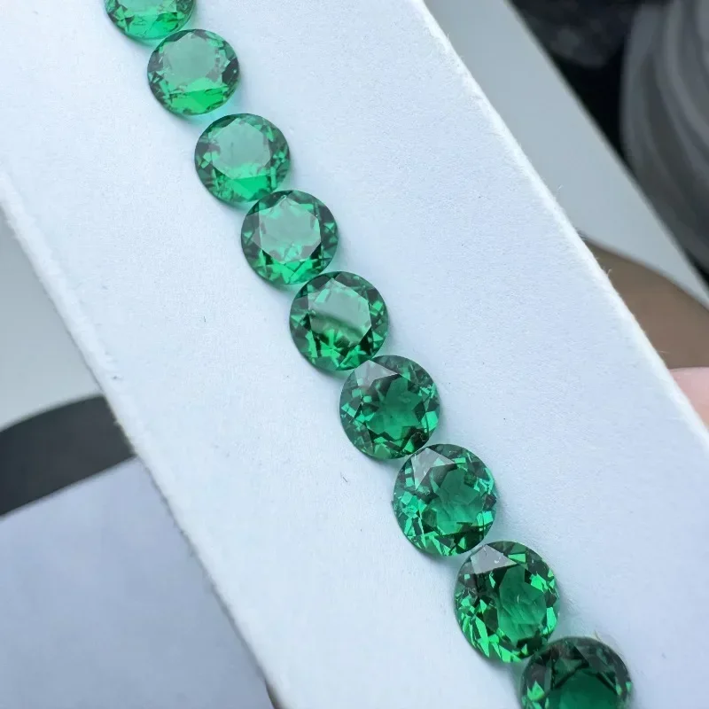 ToLab Grown Zambian Emeralds Round Shape Hydrothermal Hand Cutting with Cracks Inclusions Inside Selectable AGL Certificate