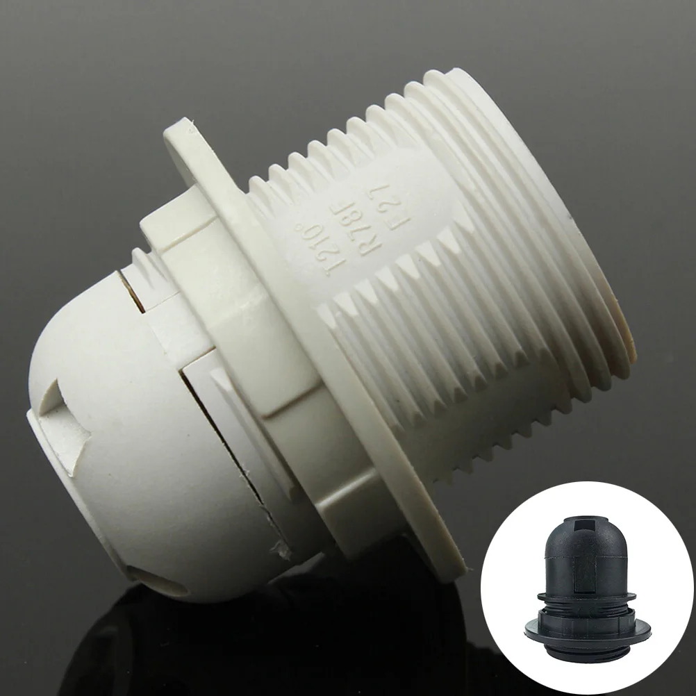B*E27 E14 Lamp Bulb Holder Edison Screw Cap Socket 250V 4A/2A White/Black Half/Full Tooth Screw Led Bulb Light Base 1PCS
