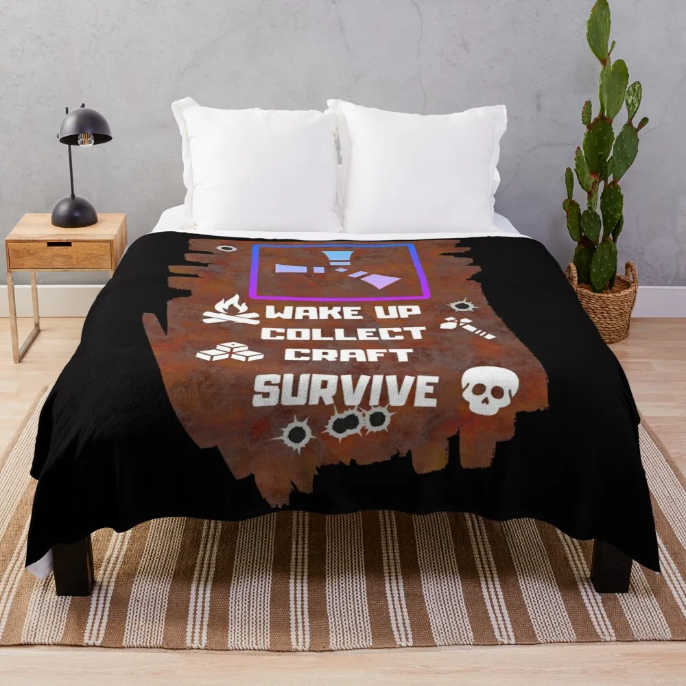 RUST GAME - ROUTINE FOR SURVIVE Throw Blanket wednesday Hairy Blankets sofa bed