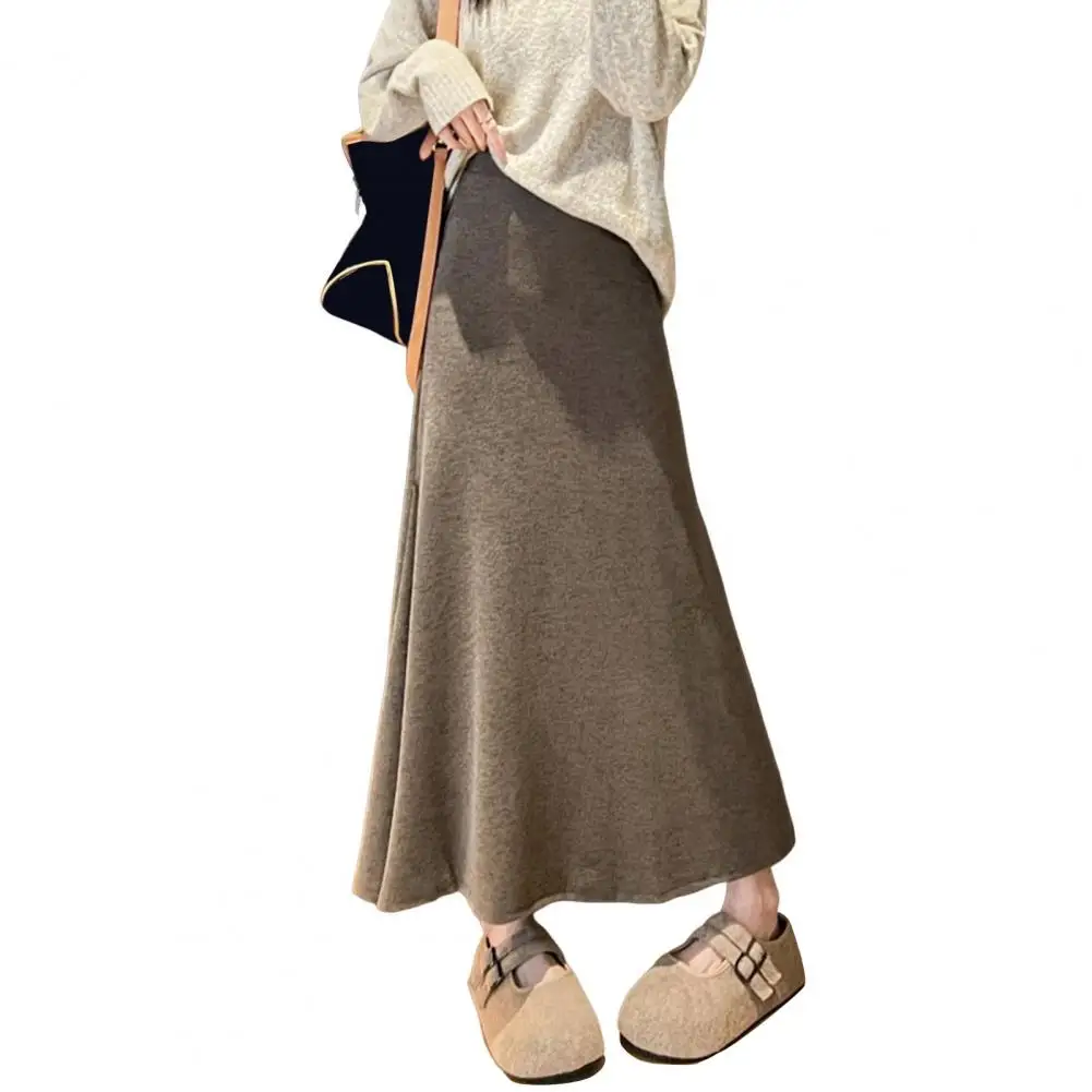 

High Waist Maxi Skirt Elegant Maxi Skirt with High Waist Hem Design Solid Color Breathable Comfortable Long Skirt for Fashion