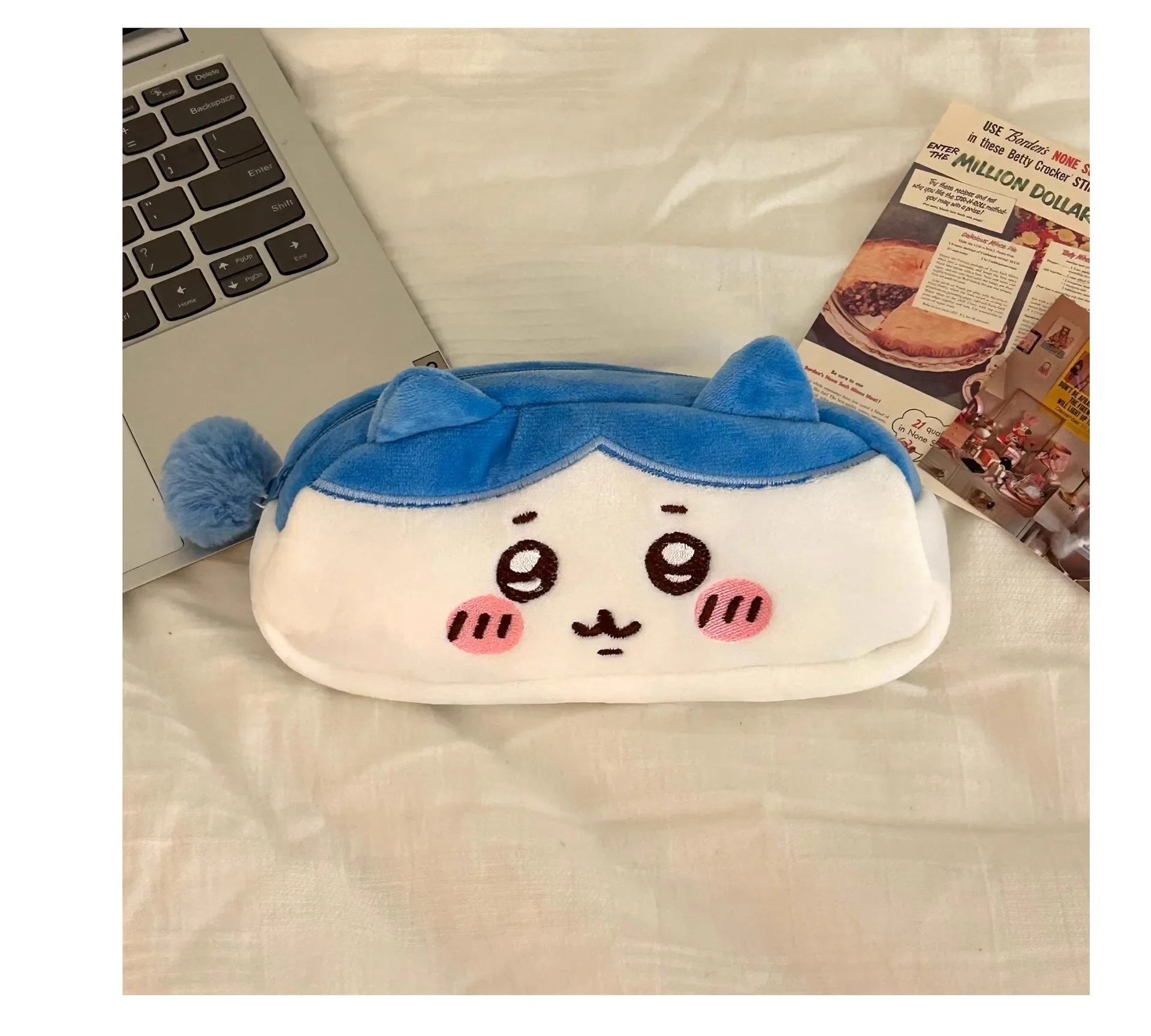 Kawaii Jiyi Plüsch-Federmäppchen Hachiware Usagi Federmäppchen Japanisches Niedliches Plüsch-Schreibwaren-Etui Große Kapazität Schüler-Schreibwarenbox – Detail 5