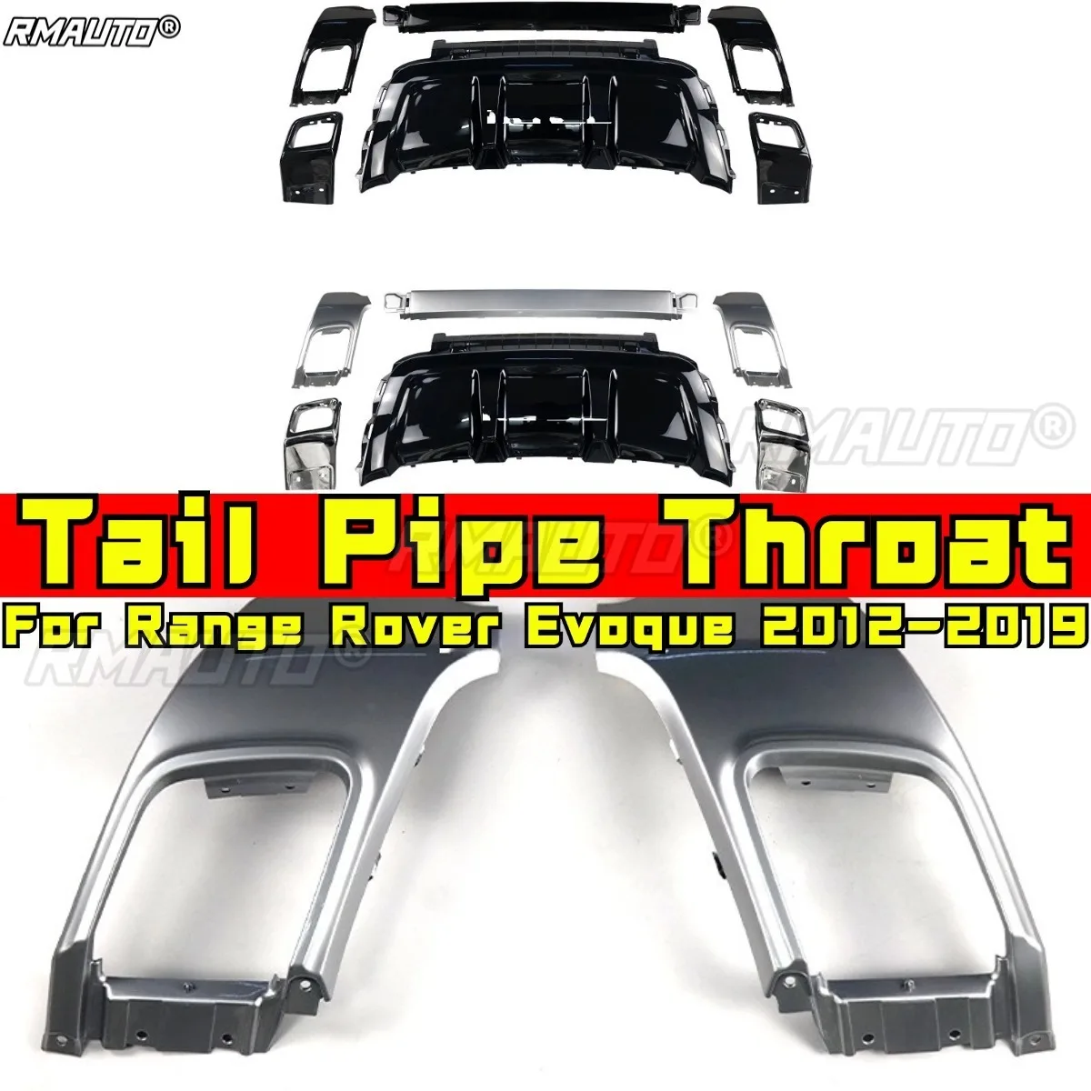 

For Range Rover Evoque 2012-2019 Car Accessories Car Exhaust Tail Pipe Tail Pipe Throat Car Exhaust Pipe Tip Chin Body Kit