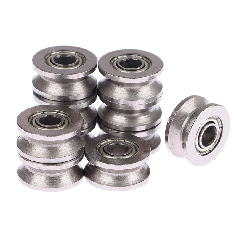 

10Pcs Carbon Steel V Groove Sealed Ball Bearing Guide Track Roller Bearing Embroidery Machine Bearing 1.4*0.7cm