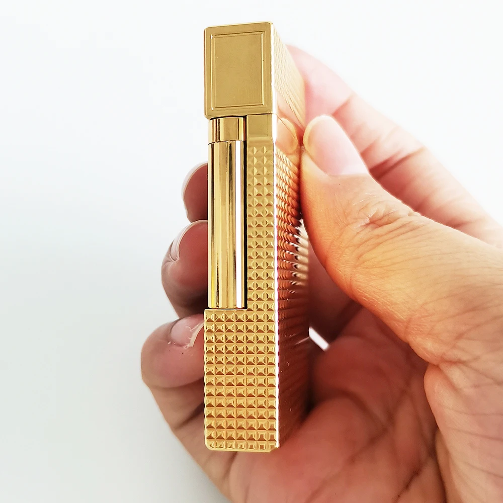 

Luxury Brass Ligne2 Lighter Engraved Classical Sound Special Cigarette Smoking Tools Rechargeable Butane Gas Men Gift