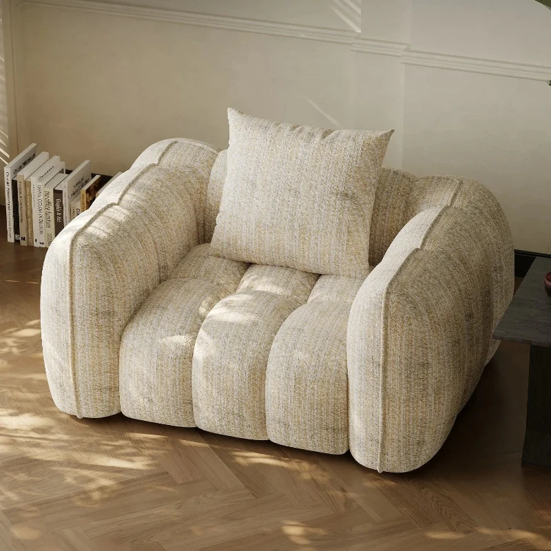 retro style pumpkin sofa living room creative single sofa cotton and linen fabric modern simple three