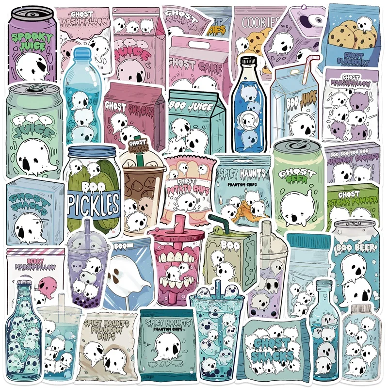 

10/30/50PCS Kawaii Halloween Drink Paint PVC Sticker Aesthetic Decoration Scrapbooking Supplies DIY Hand Accounting for Kids