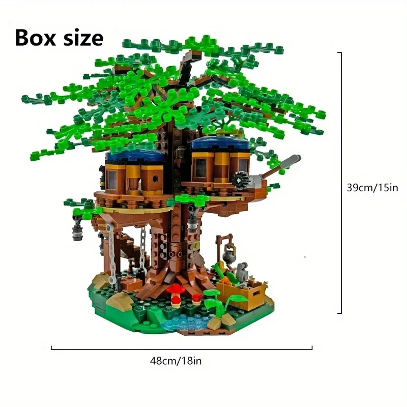 De nieuwe Moc Four Seasons Creative bouwsteenhuis Fantasy Tree House familie baksteen set kinderen DIY vakantiespeelgoed geschenken