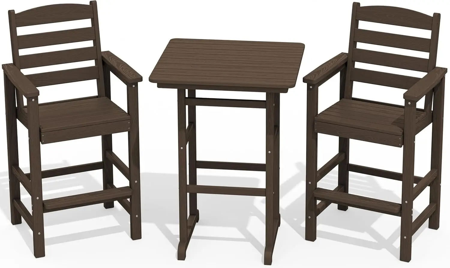 

Balcony Adirondack Chairs and Table 3 Pieces Set, Oversize Adirondack Bar Height Chairs Set of 2 and Bar Table