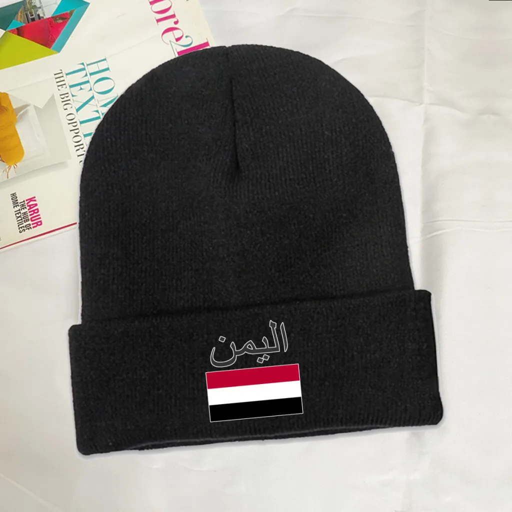 yemen Country Flag Top Print Men Women Unisex Knitted Hat Winter Autumn Beanie Cap Warm Bonnet