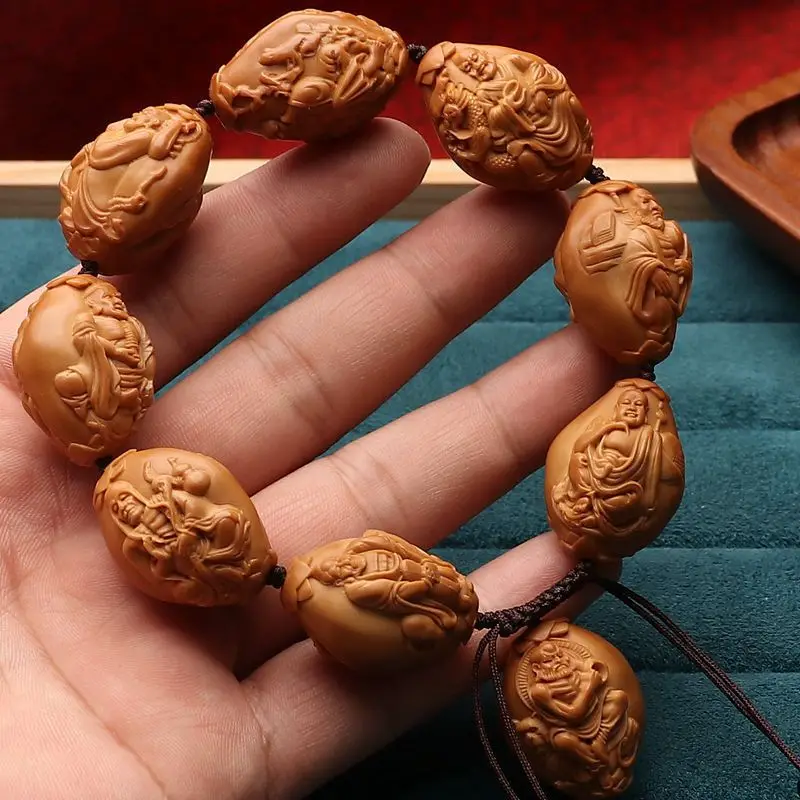 Nut 2.0 Large Seeds Whole Body Relief Realistic Bracelet Crafts 18 Arhat Style Olive Hu Hand Pieces