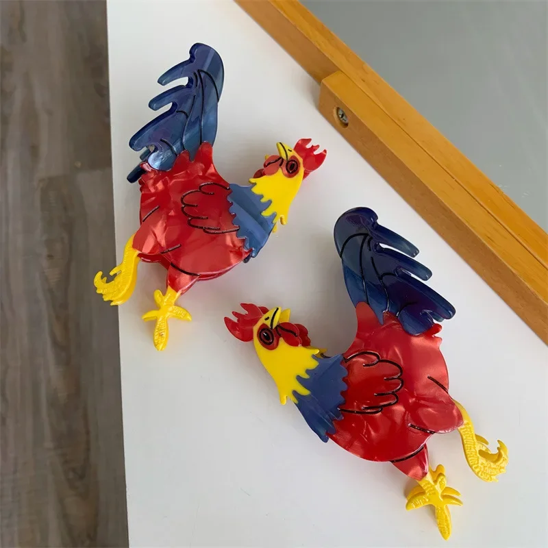 Cute Acetate Thanksgiving Turkey Hair Clips Cartoon Roast Chicken Hair Claw Poultry Splice Shark Clip Hair Accessories For Women