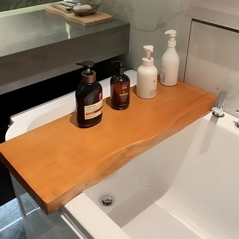 

High-end Solid Wood Hotel B & B Club Bathroom Bathtub Rack Household Bath Supplies Shower Gel Storage Rack Tray