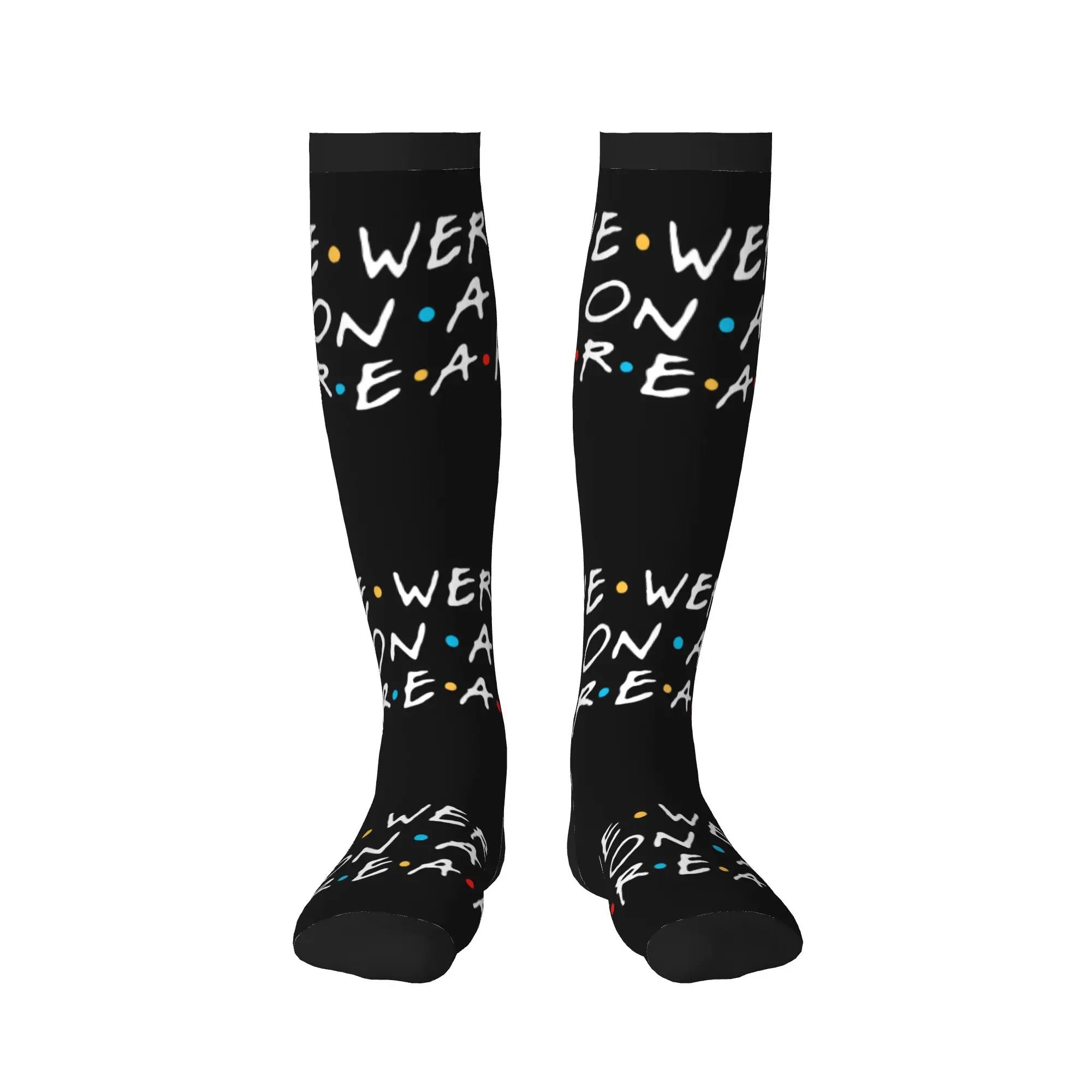 Friends TV Show Funny Quote Dress Socks for Men Women Warm Funny Novelty We Were On A Break  Sports Compression Socks