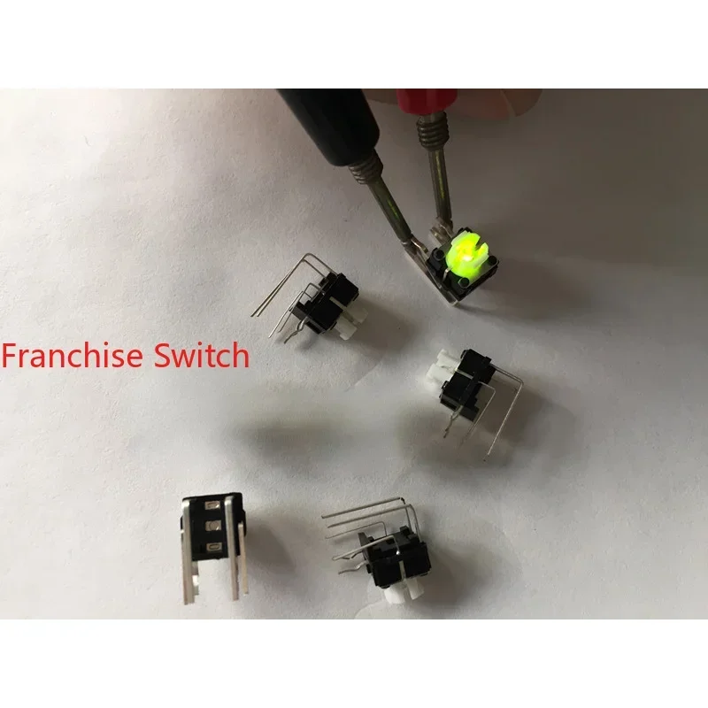 10PCS TL1260GQNOCAP With LED Light Green  Touch Switch Press The Bent Foot On  Key Side.