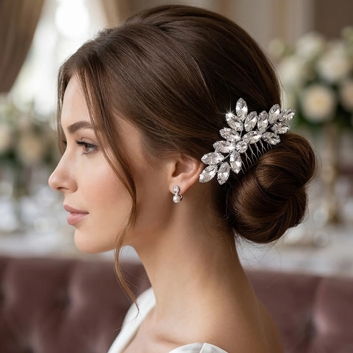 Eksplozja ślubny grzebień do włosów moda kryształowa cyrkonia ślub panna młoda klips boczny grzebień do włosów luksusowa biżuteria dla kobiet prezenty dla druhny — zdjęcie 3