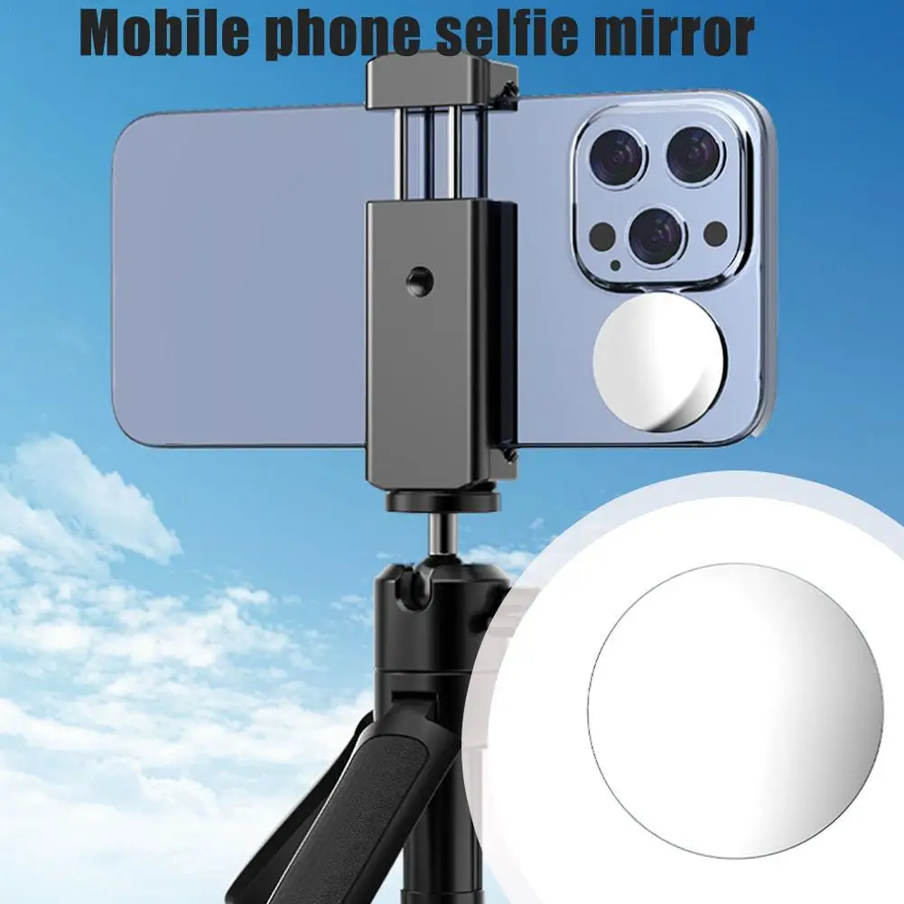 Smartphone Sticky Rear Selfie Mirror for Selfie Vlog Live Streaming Mini Portable Reference Small Circular Mirror Rear