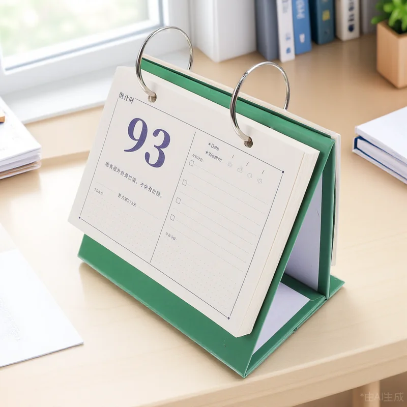 

Thickened Desktop 2023 Flip Paper For Office Home Decor Study Planner Countdown Days Round Binder Schedule Planner Examination