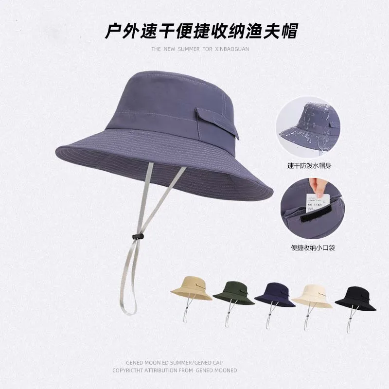 Summer Spring Outdoor Sun Protection Hat Quick-drying Waterproof Storage Fishermen Men Hiking Fishing Camping lightweight Sunhat