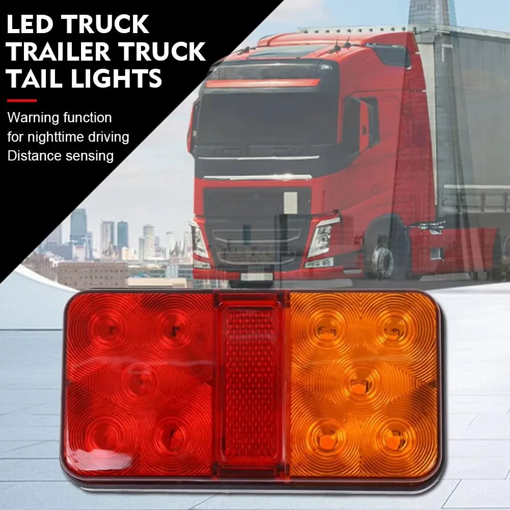 2Pcs 12V/24V LED Truck Tail Lamp Taillight Turn Signal Indicator Stop Lamp Rear Brake Light For Car Truck Trailer Accessories