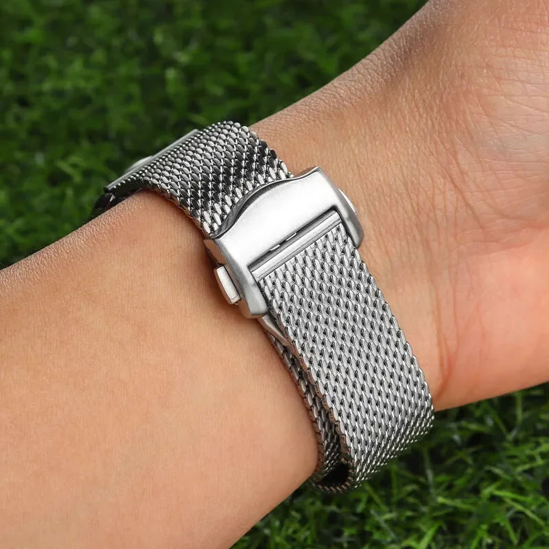 20mm Milanese Steel Mesh Watch Band For Omega 007 Seamaster 300 / Breitling / IWC Stainless Steel Strap, Replacement Bracelet