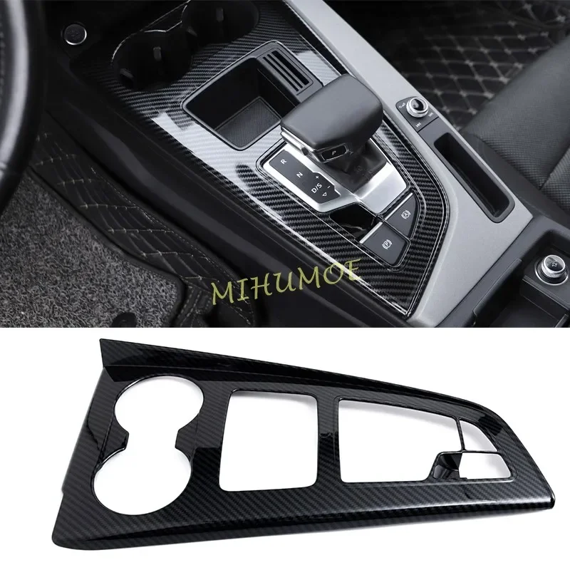 For Audi A4 B9 A5 Sedan Sportback 2020-2024 LHD Center Control Gear Panel Decor Carbon Fiber Cover Trim Car Interior Accessories