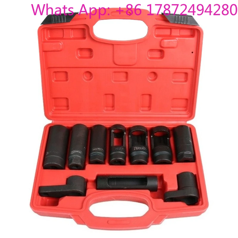 10PCS  Sensor Socket Set O2 Sensor Wrench Tool Kit for Auto Engine Repair