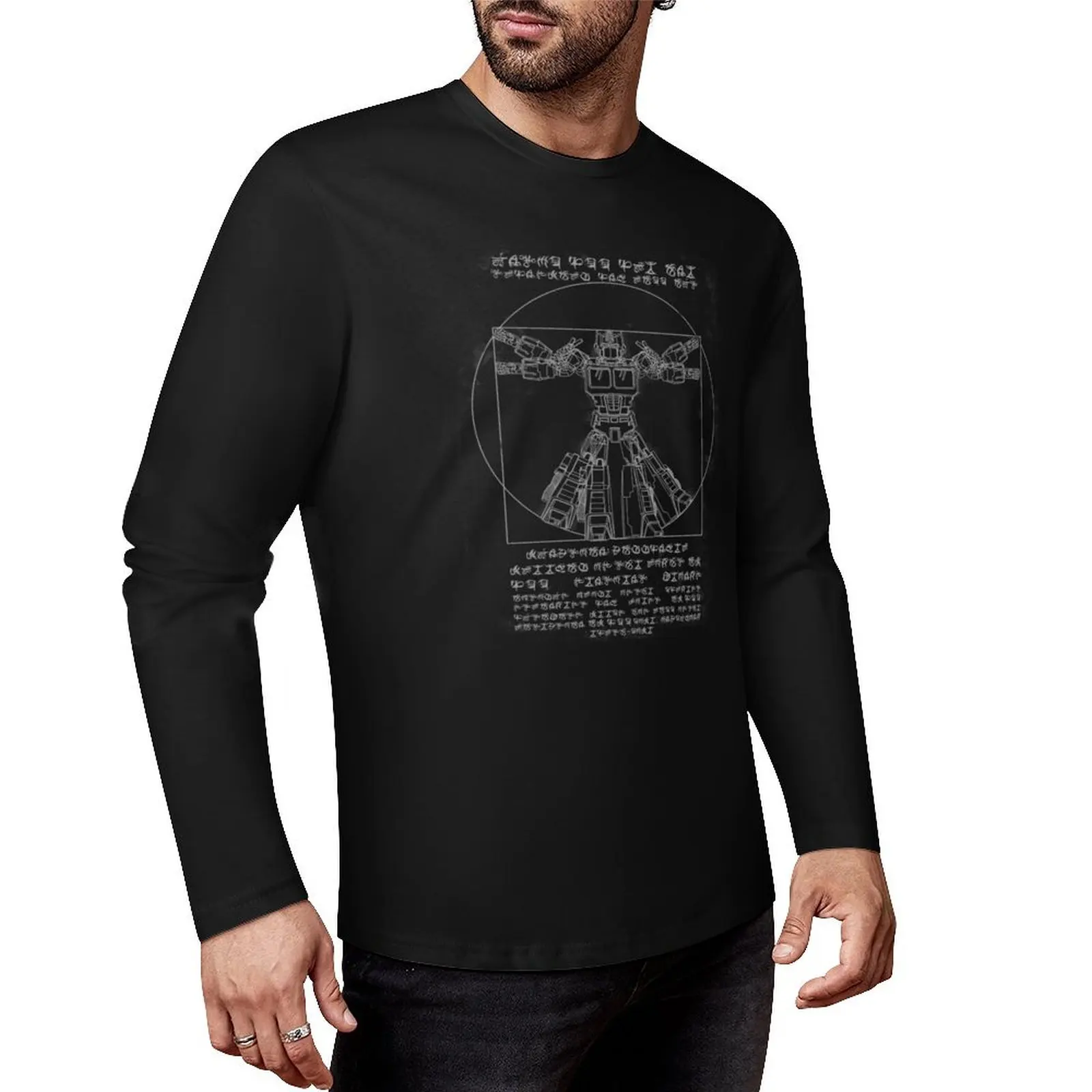 

Vitruvian Prime inverted Long T-Shirt oversized t shirts man clothes shirts graphic tees mens plain t shirts