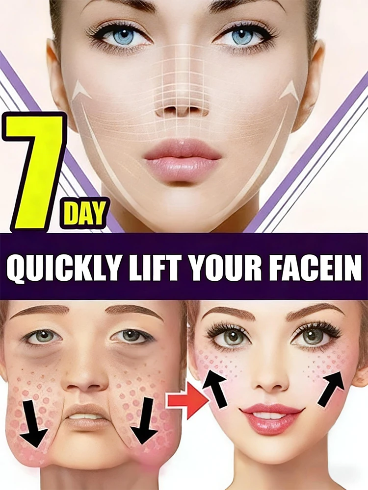 

Лифтинг-лента для лица, подходящая для макияжа - невидимый тонкий пластырь для подтяжки кожи вокруг глаз, шеи и подбородка