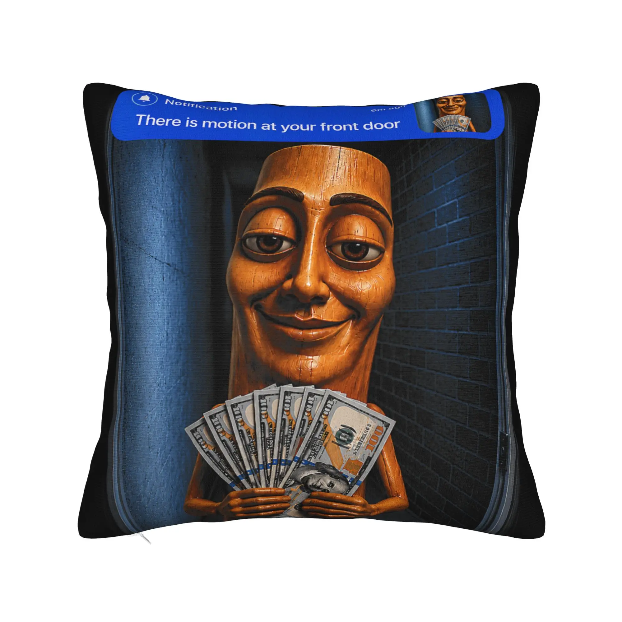 There is Motion at Your Front Tung Tung Sahur Money Pillow Cover Design Cushion Cover Fashion Pillow Case For Bedroom Home Decor