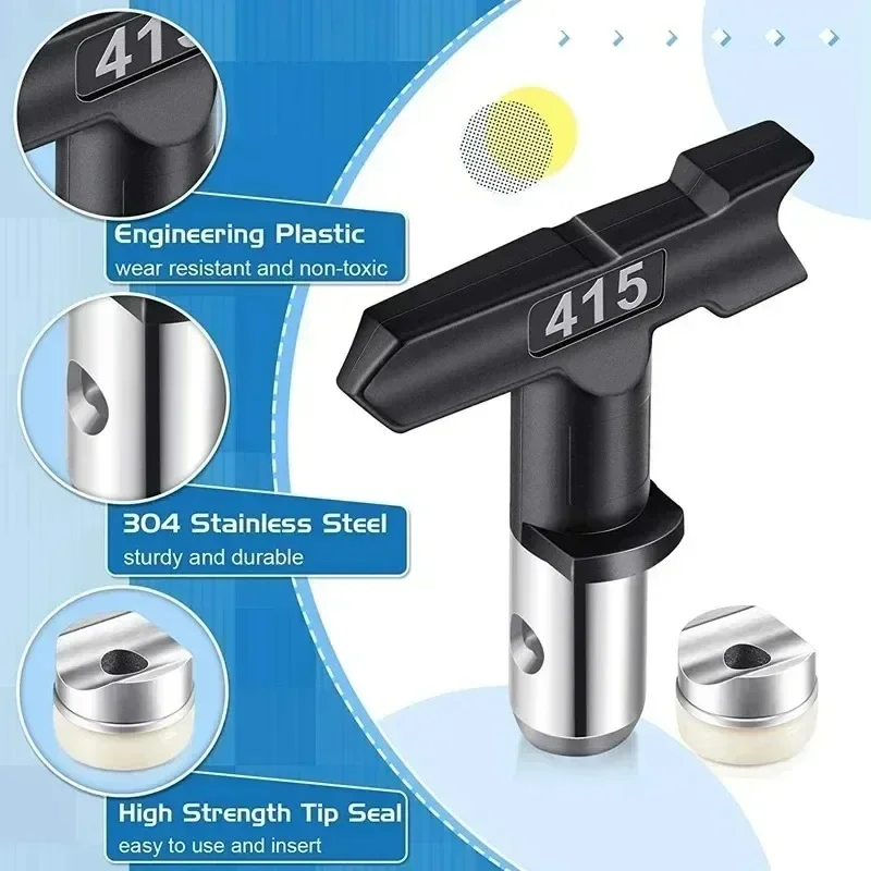 Wetool Black Airless Spray Nozzles Spray Tips Reversible Tip For Airless Paint Spray Sprayer 413/623/627/827/829/625/427/ 527