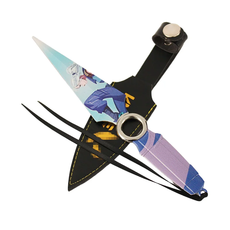 

17cm Valorant Champions Weapon JETT Kunai With Holster Metal Model Knife Toy Sword Cosplay Alloy Knive Weapon Gifts Toys for Kid