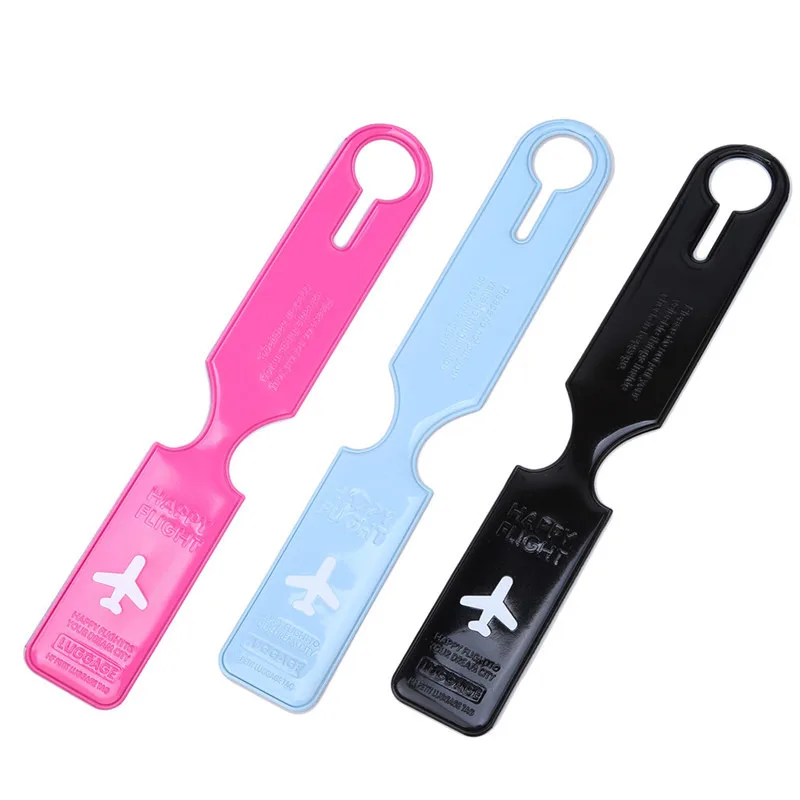 Portable Solid Color Luggage Tag Creative Baggage Suitcase Holder Boarding Tags Label Travel Accessories