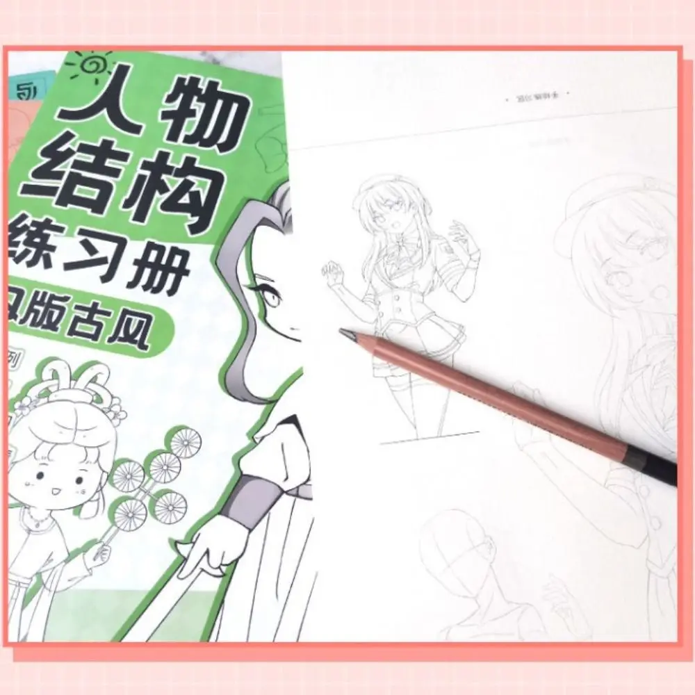 Comics Anime Sketch Tutorial Book Novice Girl Boy Line Draft Tracing Book Hand Drawing Practice Comics Hand Drawn Book Student