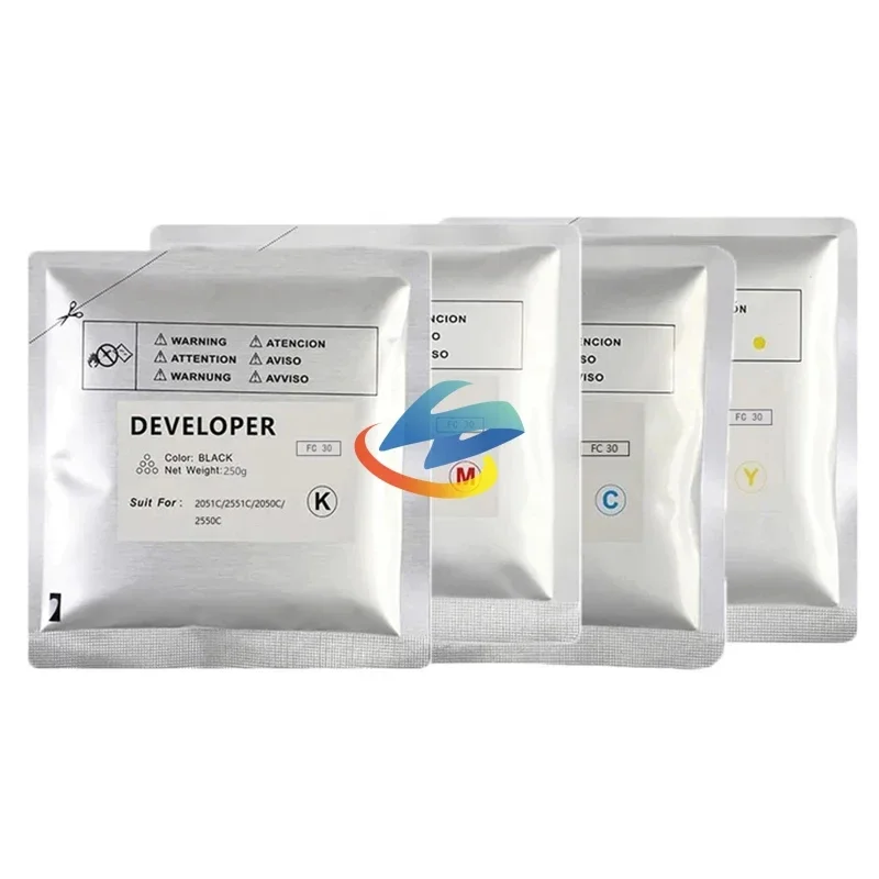 4PCS FC30 Developer Powder Compatible for Toshiba 2051C 2551C 2050C 2550C 2555C 3055C 3555C 4555C 5055C Powder CMYK 250g/bag