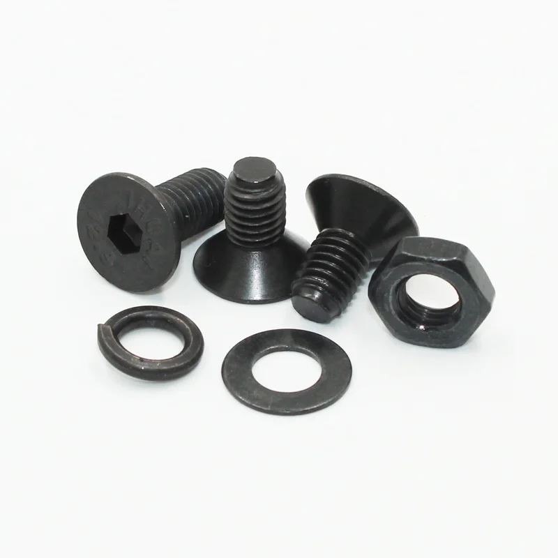 2520/Set schwarze Flachkopf-Innensechskantschrauben, Senkkopfschrauben, Muttern-Set, M2, M2,5, M3, M4, M5, M6, M8, legierter Stahl der Güteklasse 10,9, DIN 7991 – Detail 5