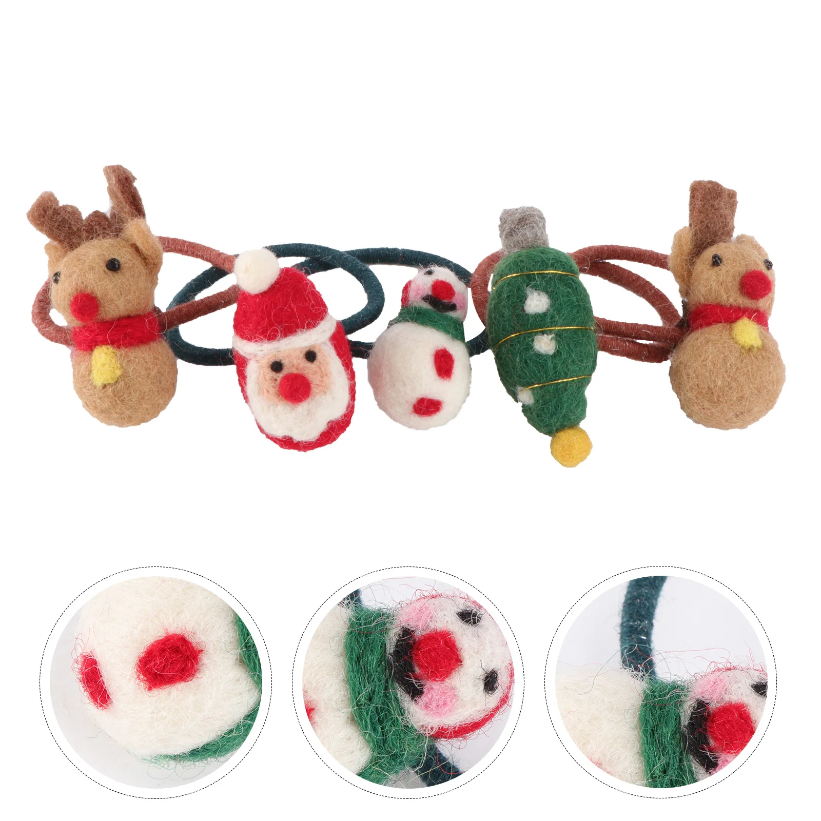 

5 шт., рождественское кольцо для волос, эластичные резинки для волос для женщин, держатели для хвоста, праздничные аксессуары для свадьбы