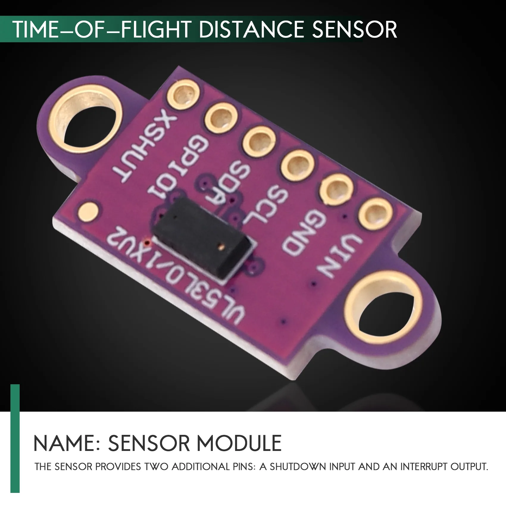 VL53L0X Time-of-Flight Distance Sensor -VL53L0XV2 Module for